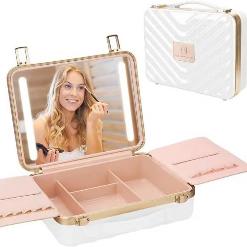  Makeup Organizer Box With Led Light Mirror